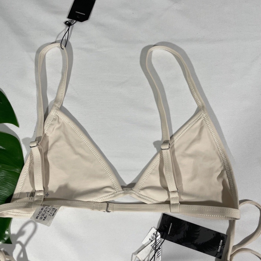 NEW Tavik [‎ Medium ] Jett Triangle Bikini Top + Jax Side Tie Bottom Tapioca - Picture 7 of 12
